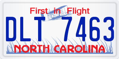 NC license plate DLT7463