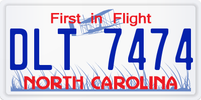 NC license plate DLT7474