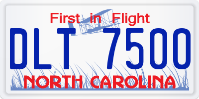 NC license plate DLT7500