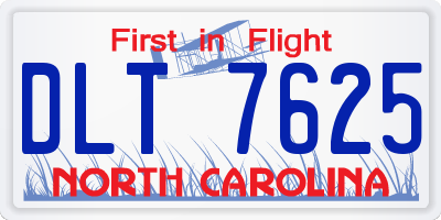 NC license plate DLT7625