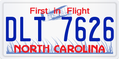 NC license plate DLT7626