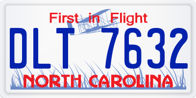 NC license plate DLT7632