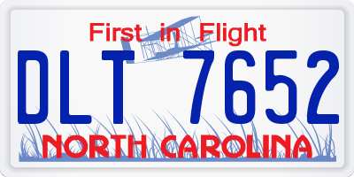 NC license plate DLT7652