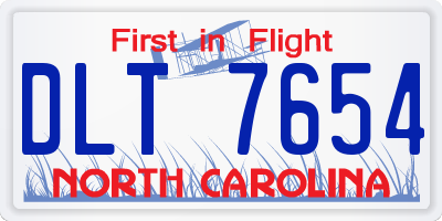 NC license plate DLT7654