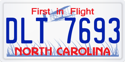 NC license plate DLT7693