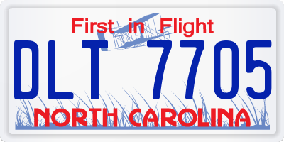NC license plate DLT7705
