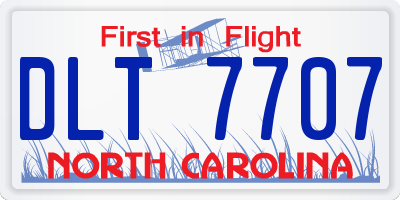 NC license plate DLT7707
