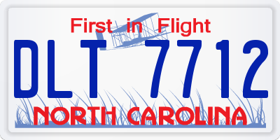NC license plate DLT7712