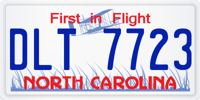 NC license plate DLT7723