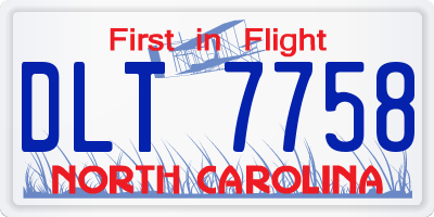 NC license plate DLT7758