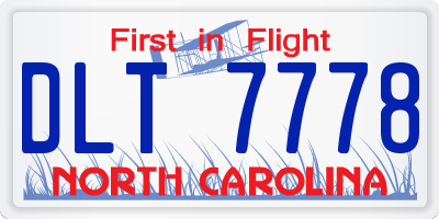 NC license plate DLT7778