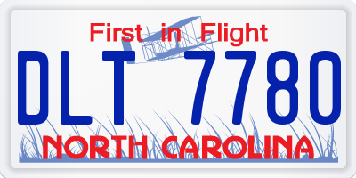 NC license plate DLT7780