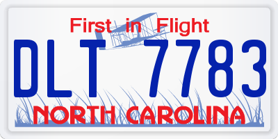 NC license plate DLT7783