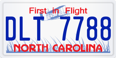 NC license plate DLT7788