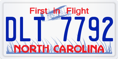 NC license plate DLT7792