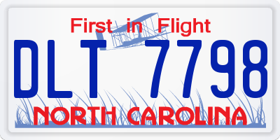 NC license plate DLT7798
