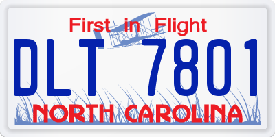 NC license plate DLT7801