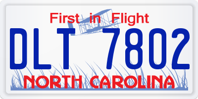 NC license plate DLT7802
