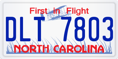 NC license plate DLT7803