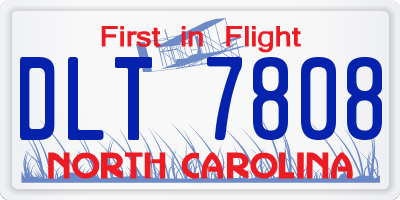 NC license plate DLT7808
