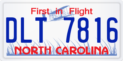 NC license plate DLT7816