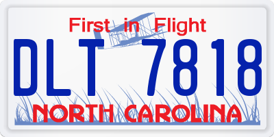 NC license plate DLT7818