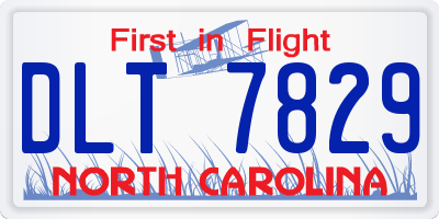 NC license plate DLT7829