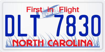 NC license plate DLT7830