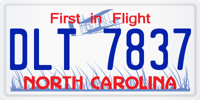 NC license plate DLT7837