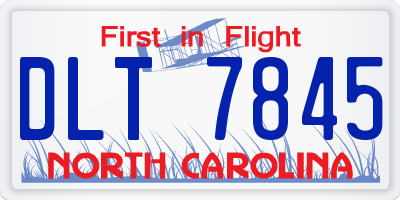 NC license plate DLT7845
