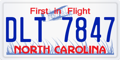 NC license plate DLT7847