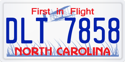 NC license plate DLT7858