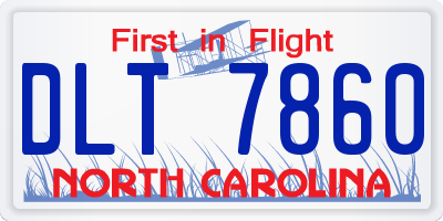 NC license plate DLT7860