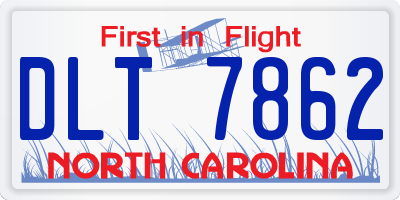 NC license plate DLT7862