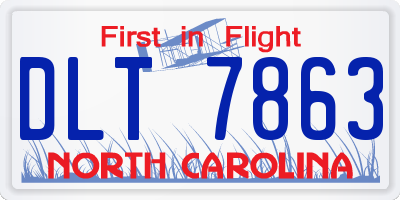 NC license plate DLT7863