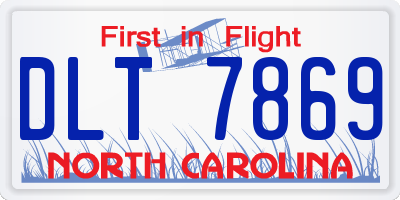 NC license plate DLT7869