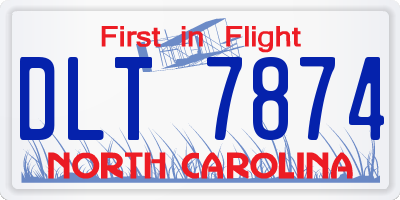 NC license plate DLT7874