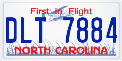 NC license plate DLT7884