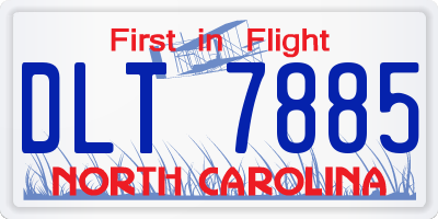 NC license plate DLT7885