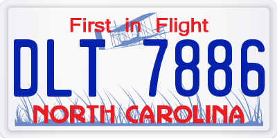 NC license plate DLT7886