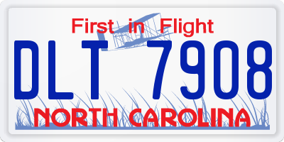 NC license plate DLT7908