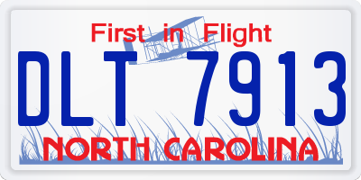 NC license plate DLT7913