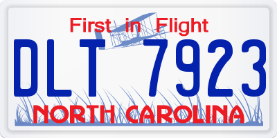 NC license plate DLT7923
