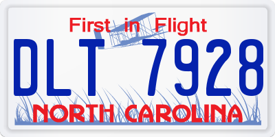 NC license plate DLT7928