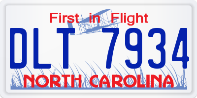 NC license plate DLT7934