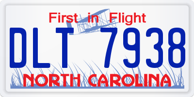 NC license plate DLT7938