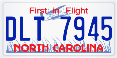 NC license plate DLT7945