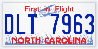 NC license plate DLT7963