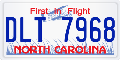 NC license plate DLT7968