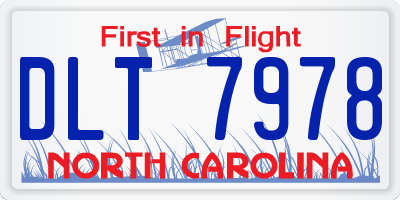 NC license plate DLT7978
